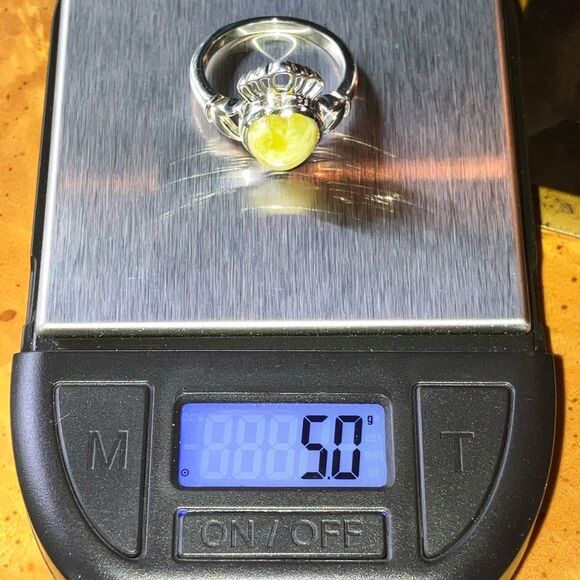 Natural Connemara Marble Sterling Silver Heart Claddagh Ring Size 8 - Picture 9 of 9